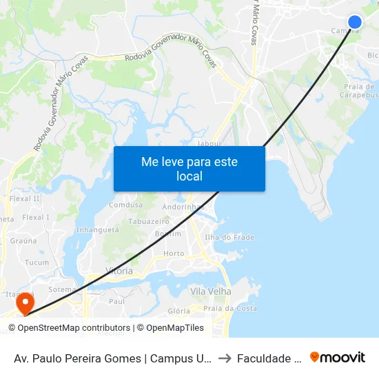 Av. Paulo Pereira Gomes | Campus Ucl Manguinhos to Faculdade Pio XII map