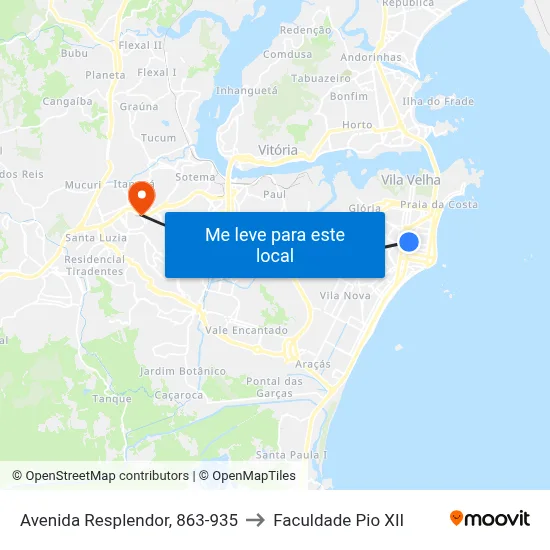 Avenida Resplendor, 863-935 to Faculdade Pio XII map