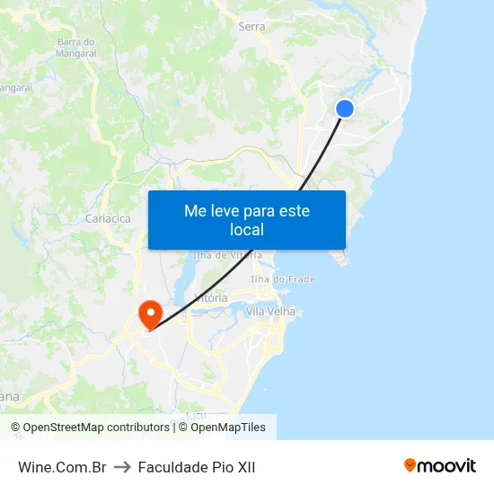 Wine.Com.Br to Faculdade Pio XII map