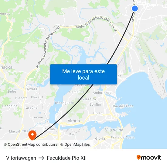 Vitoriawagen to Faculdade Pio XII map