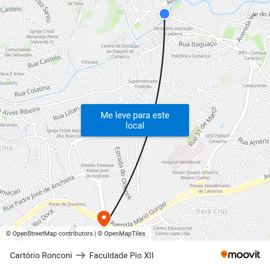 Cartório Ronconi to Faculdade Pio XII map