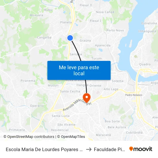 Escola Maria De Lourdes Poyares Labuto to Faculdade Pio XII map