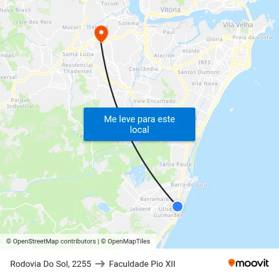 Rodovia Do Sol, 2255 to Faculdade Pio XII map