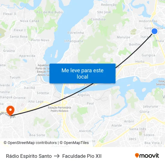 Rádio Espírito Santo to Faculdade Pio XII map