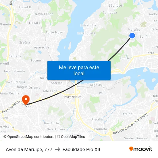 Avenida Maruípe, 777 to Faculdade Pio XII map