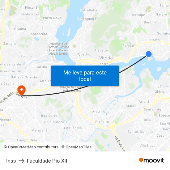 Inss to Faculdade Pio XII map