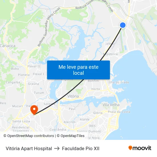 Vitória Apart Hospital to Faculdade Pio XII map