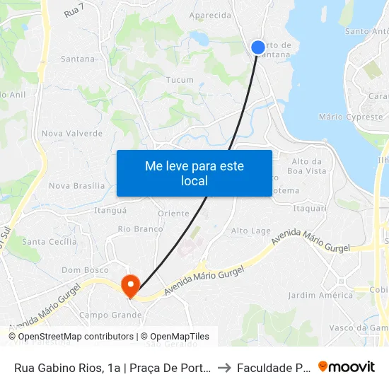 Rua Gabino Rios, 1a | Praça De Porto Santana to Faculdade Pio XII map