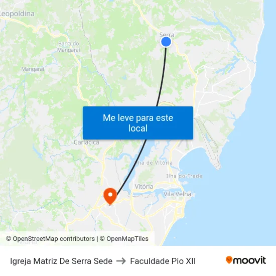 Igreja Matriz De Serra Sede to Faculdade Pio XII map