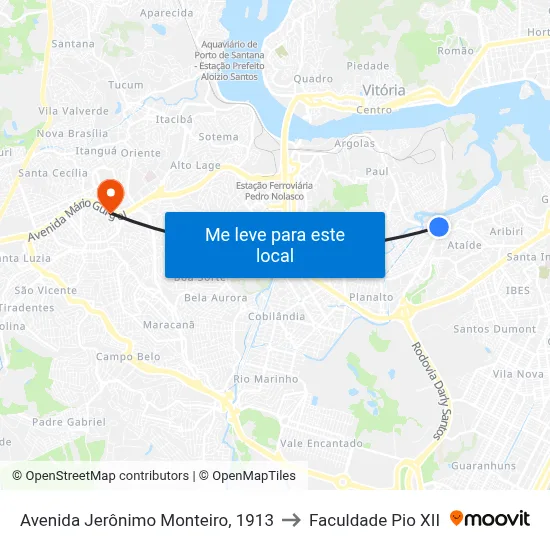Avenida Jerônimo Monteiro, 1913 to Faculdade Pio XII map