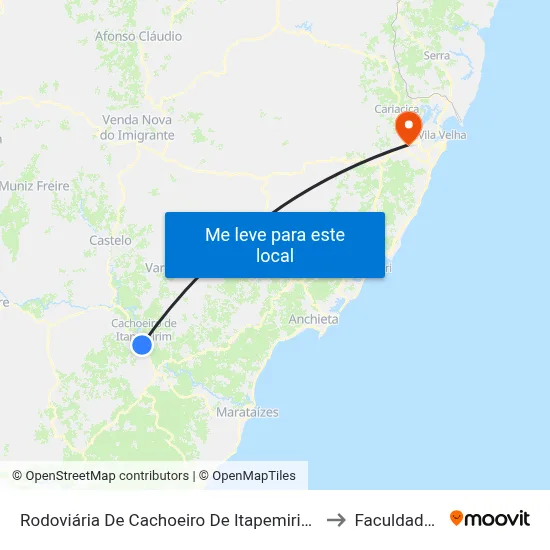 Rodoviária De Cachoeiro De Itapemirim (Linhas Municipais) to Faculdade Pio XII map