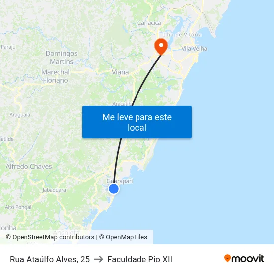 Rua Ataúlfo Alves, 25 to Faculdade Pio XII map