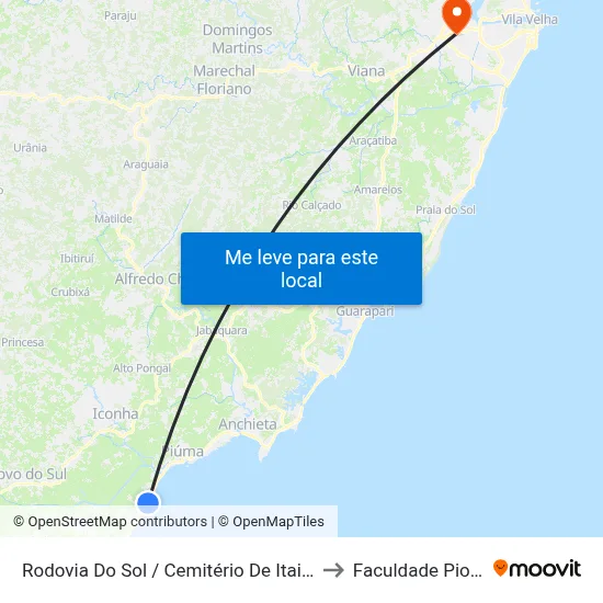 Rodovia Do Sol / Cemitério De Itaipava to Faculdade Pio XII map