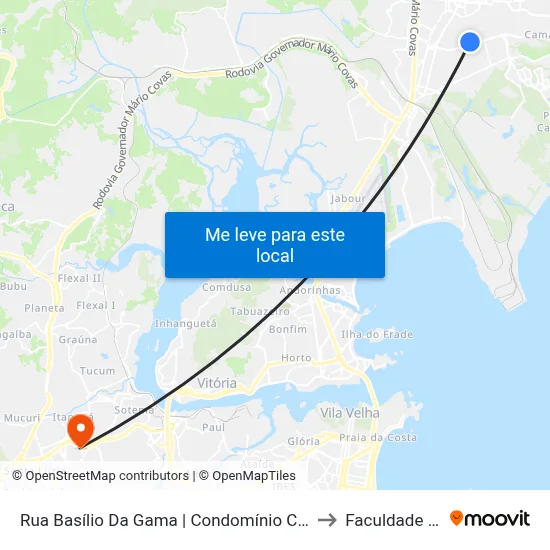 Rua Basílio Da Gama | Condomínio Caminho Do Mar to Faculdade Pio XII map
