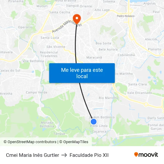 Cmei Maria Inês Gurtler to Faculdade Pio XII map