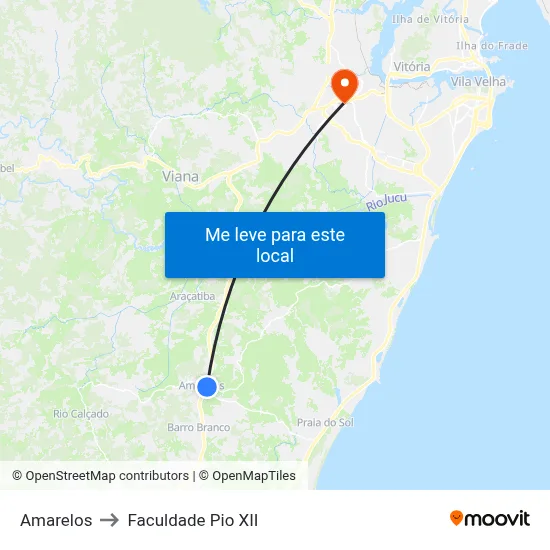 Amarelos to Faculdade Pio XII map