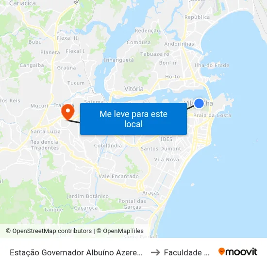 Estação Governador Albuíno Azeredo (Prainha) to Faculdade Pio XII map