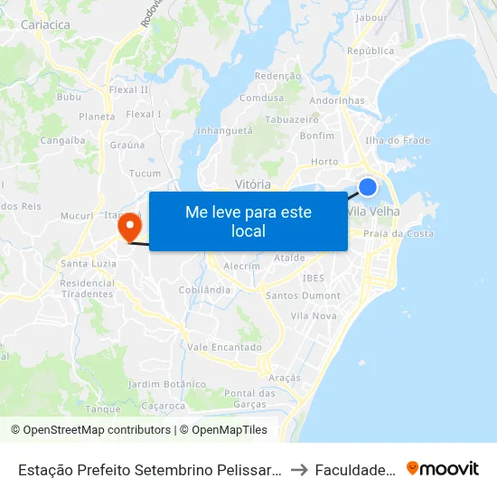 Estação Prefeito Setembrino Pelissari (Praça Do Papa) to Faculdade Pio XII map