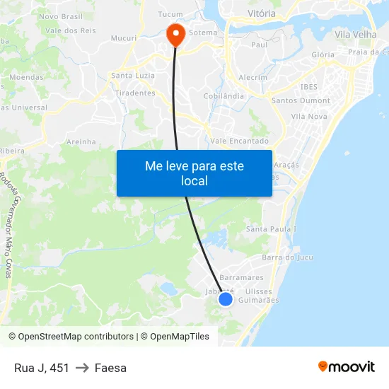 Rua J, 451 to Faesa map