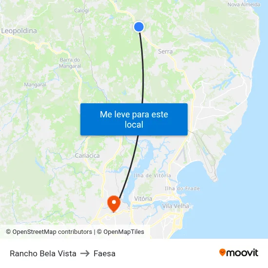 Rancho Bela Vista to Faesa map