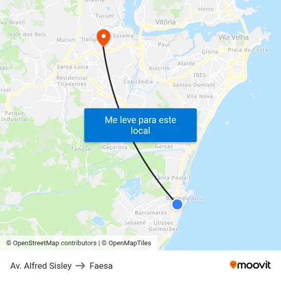 Av. Alfred Sisley to Faesa map
