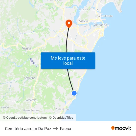 Cemitério Jardim Da Paz to Faesa map