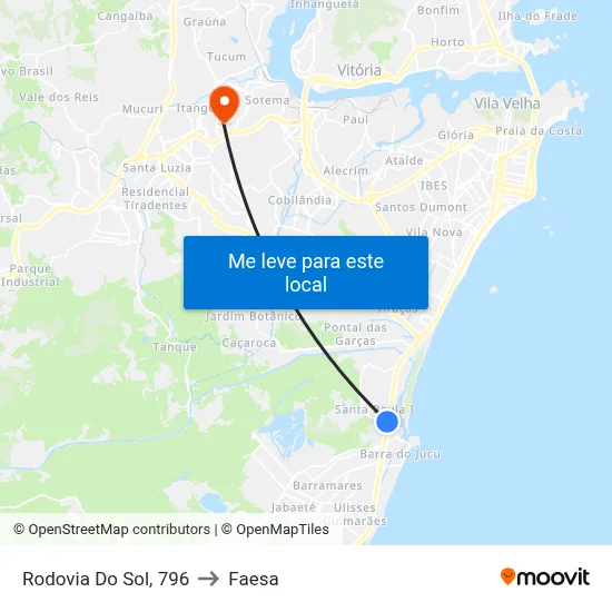 Rodovia Do Sol, 796 to Faesa map