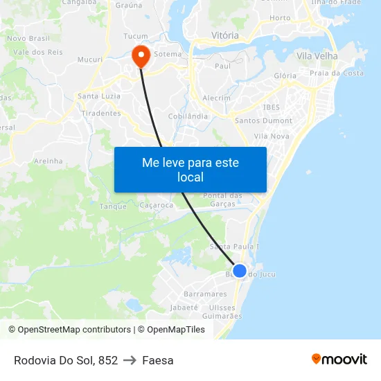 Rodovia Do Sol, 852 to Faesa map