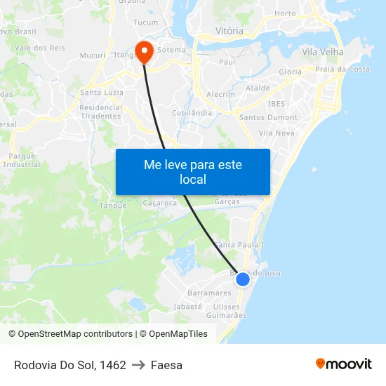 Rodovia Do Sol, 1462 to Faesa map