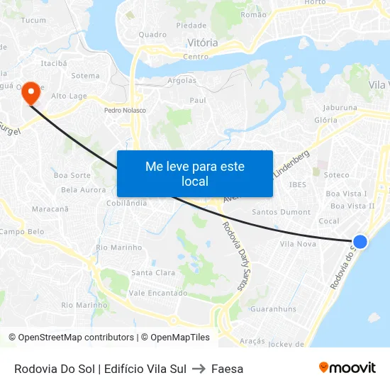 Rodovia Do Sol | Edifício Vila Sul to Faesa map