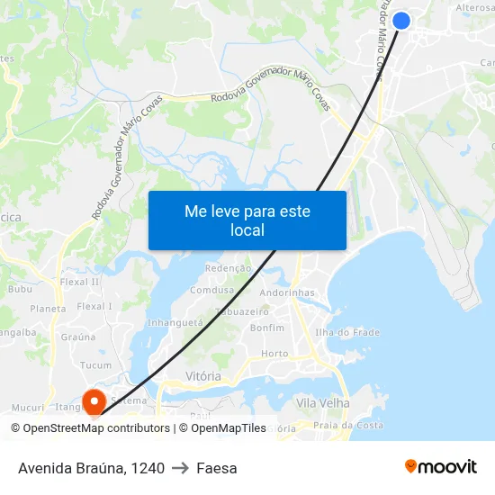 Avenida Braúna, 1240 to Faesa map