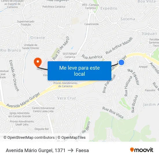 Avenida Mário Gurgel, 1371 to Faesa map