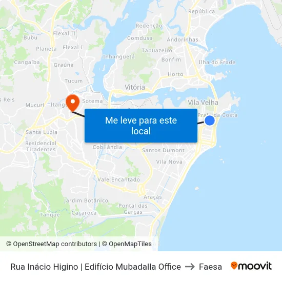 Rua Inácio Higino | Edifício Mubadalla Office to Faesa map