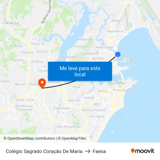 Colégio Sagrado Coração De Maria to Faesa map