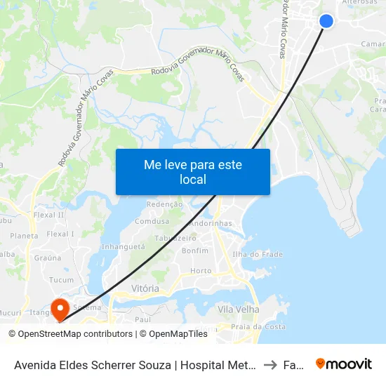 Avenida Eldes Scherrer Souza | Hospital Metropolitano to Faesa map