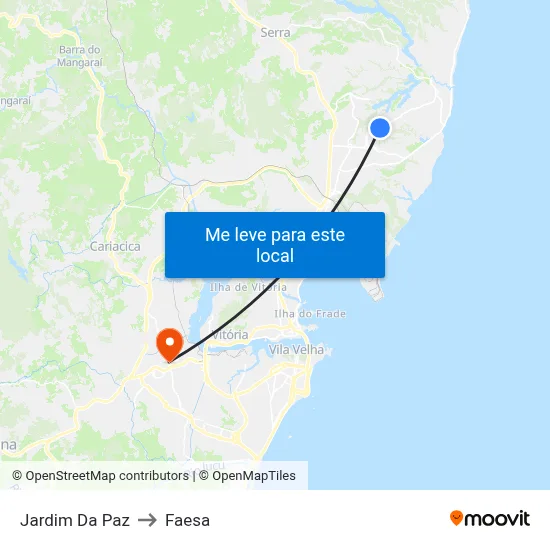 Jardim Da Paz to Faesa map