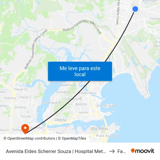 Avenida Eldes Scherrer Souza | Hospital Metropolitano to Faesa map