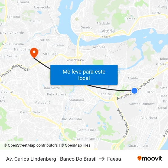 Av. Carlos Lindenberg | Banco Do Brasil to Faesa map