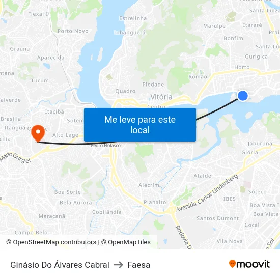 Ginásio Do Álvares Cabral to Faesa map