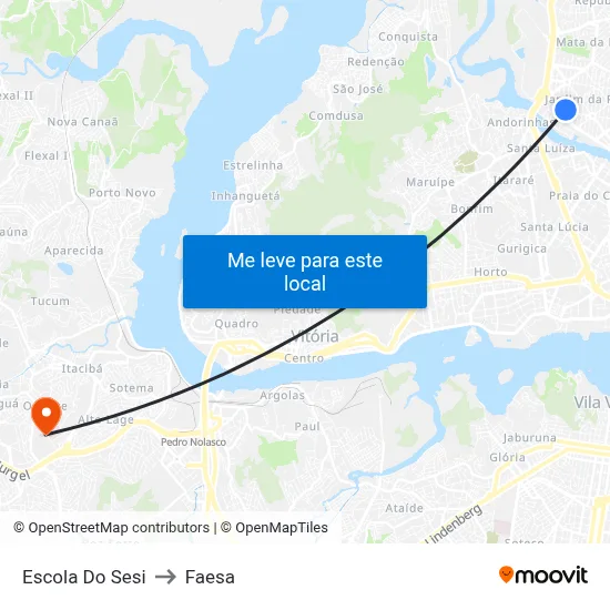 Escola Do Sesi to Faesa map