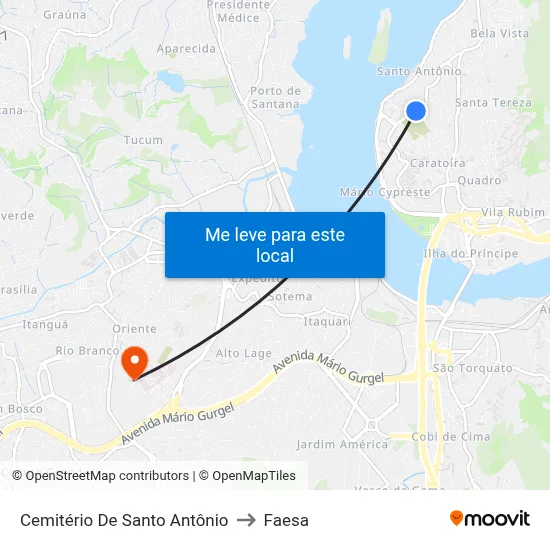 Cemitério De Santo Antônio to Faesa map