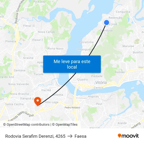Rodovia Serafim Derenzi, 4265 to Faesa map