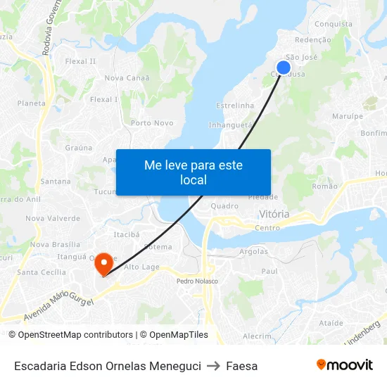 Escadaria Edson Ornelas Meneguci to Faesa map
