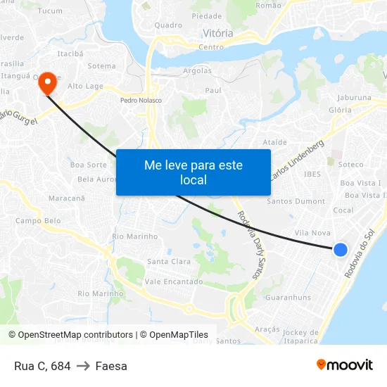 Rua C, 684 to Faesa map