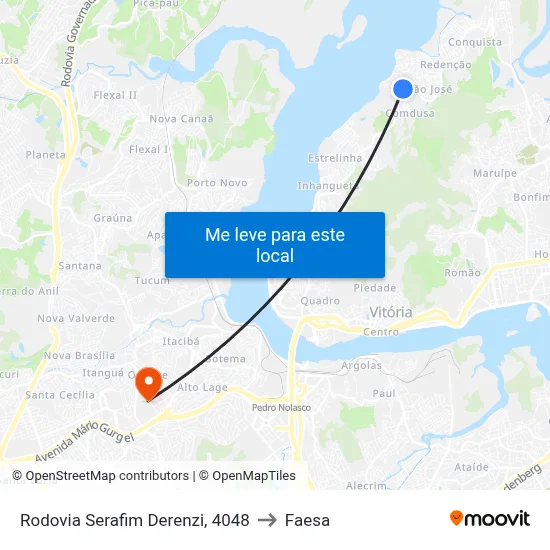 Rodovia Serafim Derenzi, 4048 to Faesa map