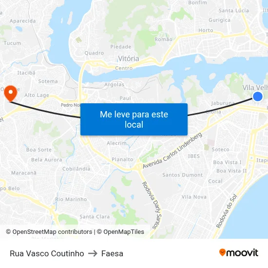 Rua Vasco Coutinho to Faesa map