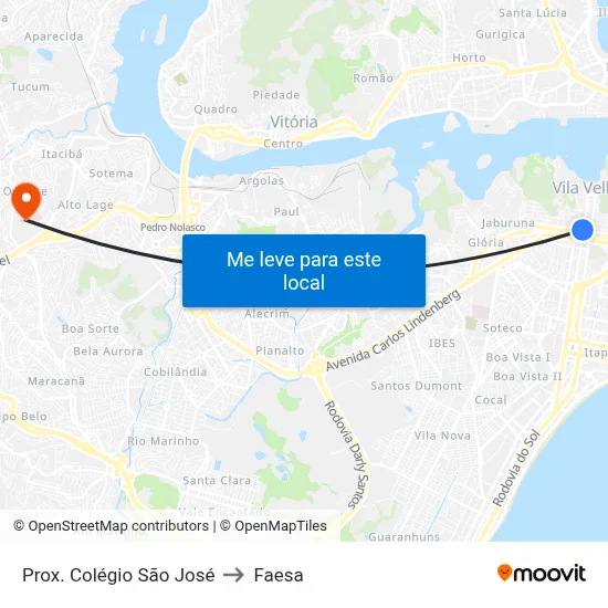 Prox. Colégio São José to Faesa map