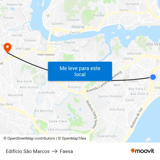 Edifício São Marcos to Faesa map