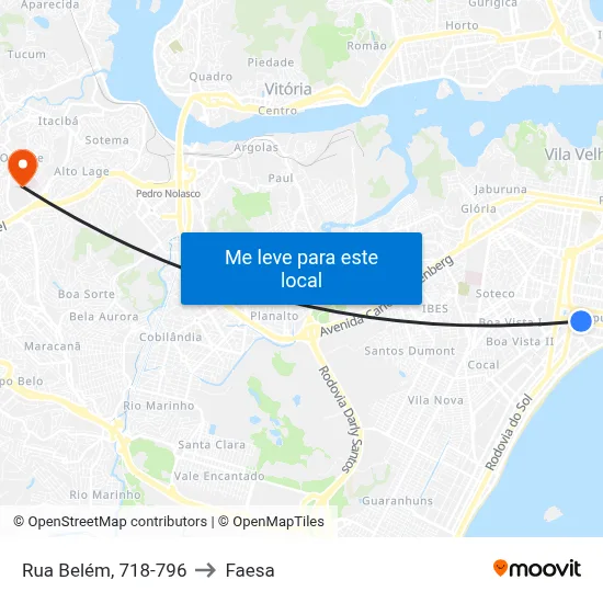 Rua Belém, 718-796 to Faesa map