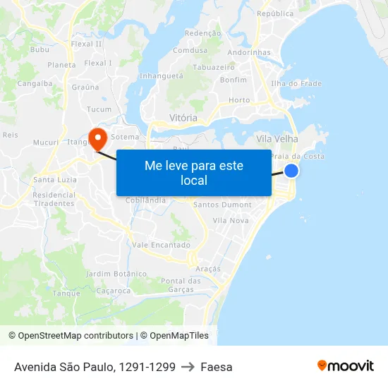 Avenida São Paulo, 1291-1299 to Faesa map